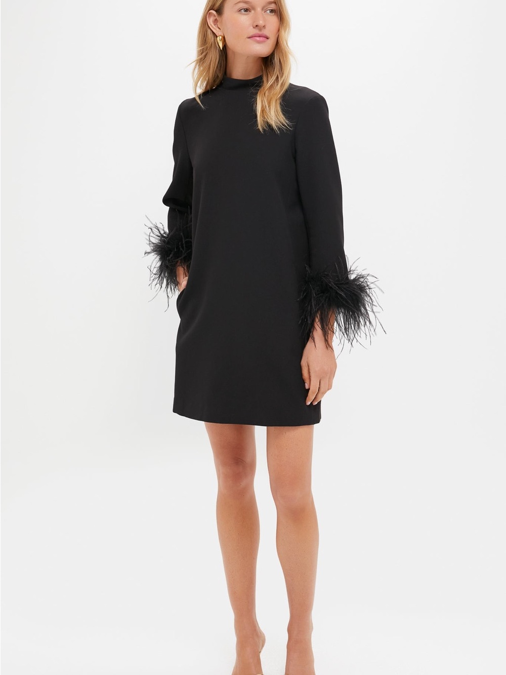 Tuckernuck Ellie Black Feather Mod Dress Large - Picture 6 of 11